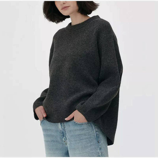 Sweet round-neck casual pullover sweater