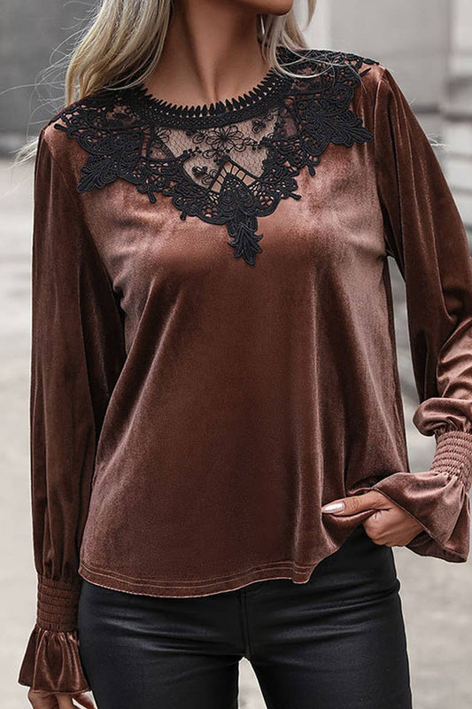 LACE LONG SLEEVE KNIT TOP_CWTTL1510