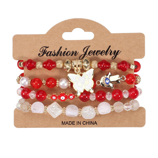 MULTI-LAYER BUTTERFLY AND FLOWER BRACELET