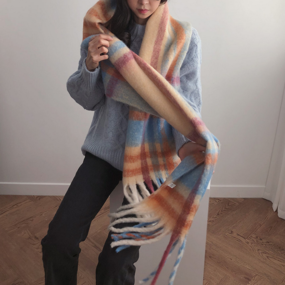 Thick Brushed AC Scarf ? Sweet Winter Wrap