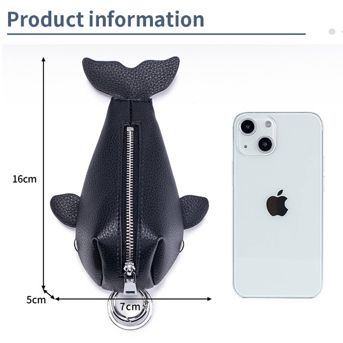 Whale Shaped Portable Leather Key Wallet_CUAB00368