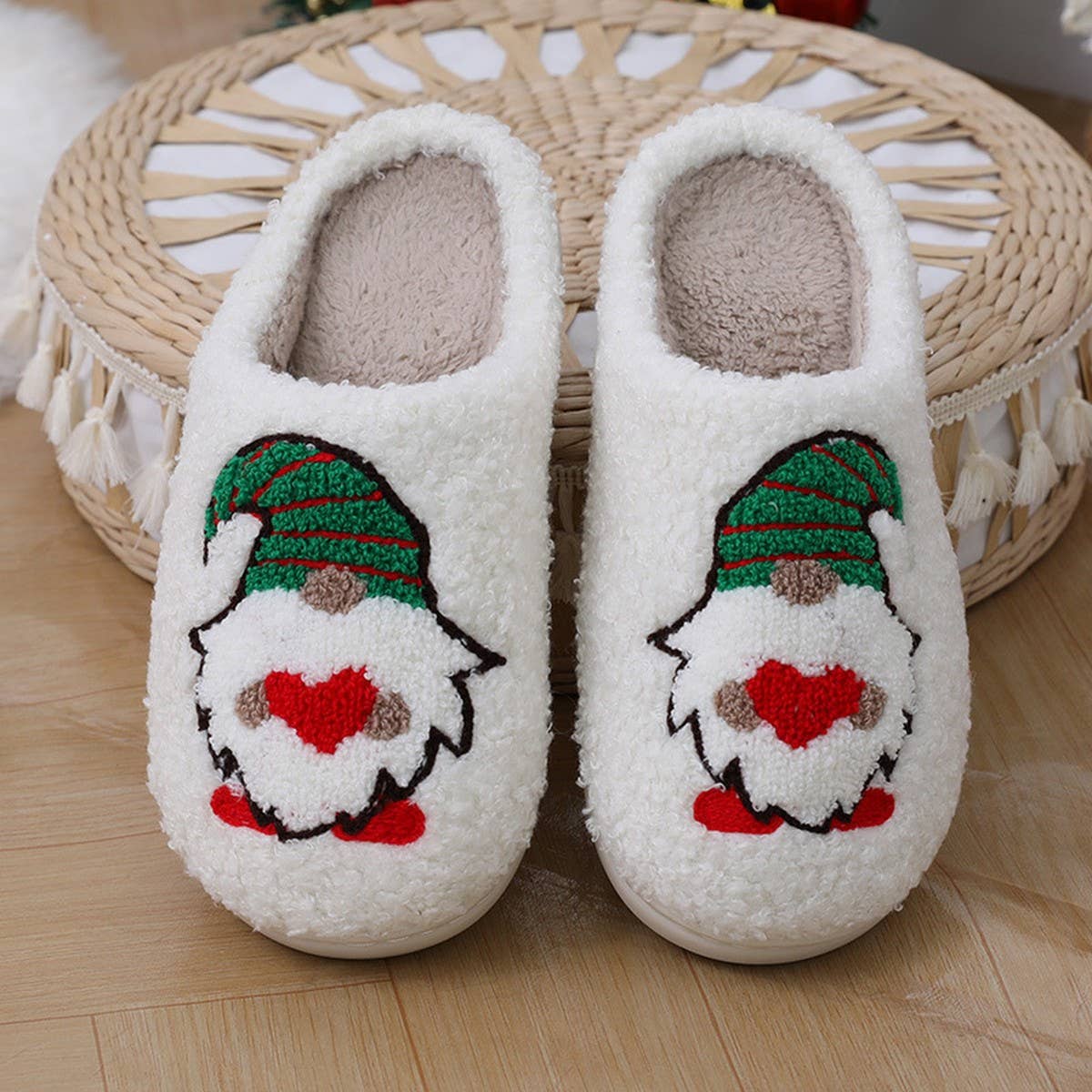 CHRISTMAS DWARF PATTERN WINTER COTTON SLIPPERS