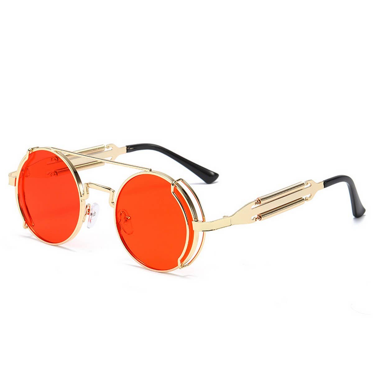 METAL ROUND FRAME STEAMPUNK METAL SUNGLASSES
