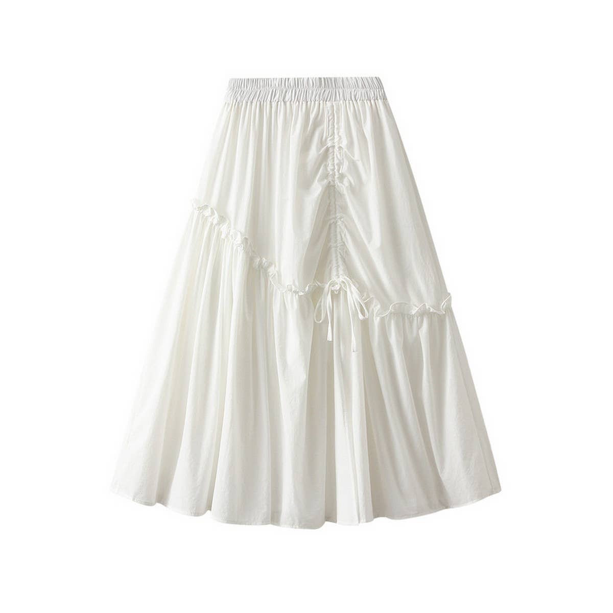 IRREGULAR DRAWSTRING MIDI SKIRT
