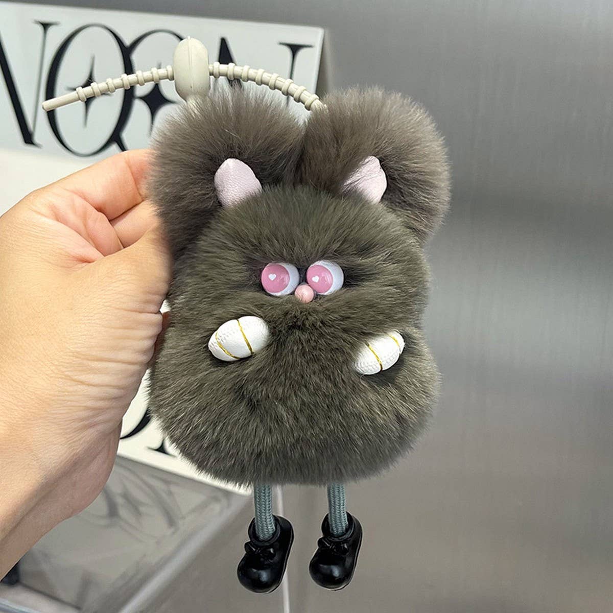 CUTE PLUSH BUNNY CAR KEYCHAIN BAG PENDANT