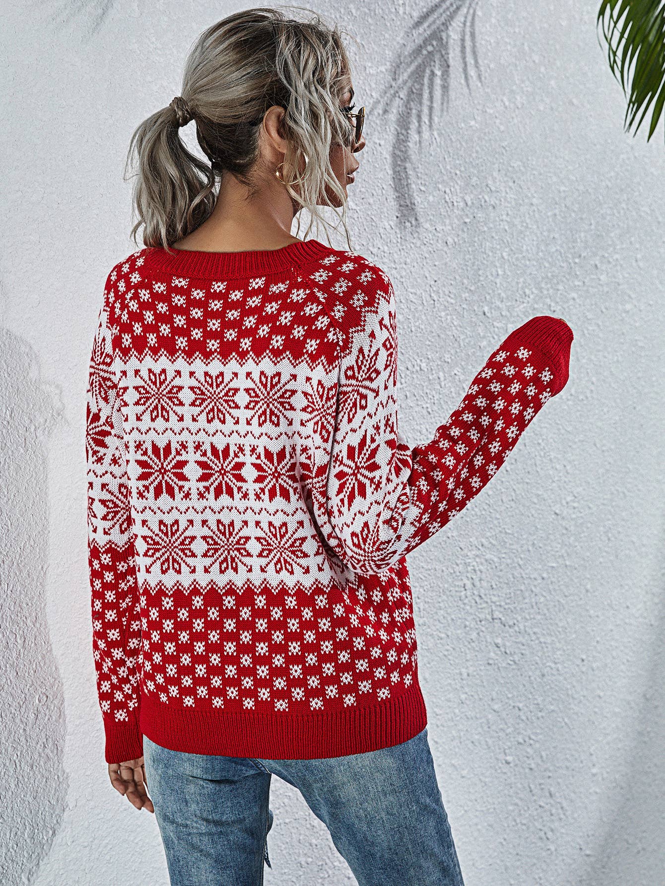 KNIT CHRISTMAS LONG-SLEEVED TURTLENECK SWEATER