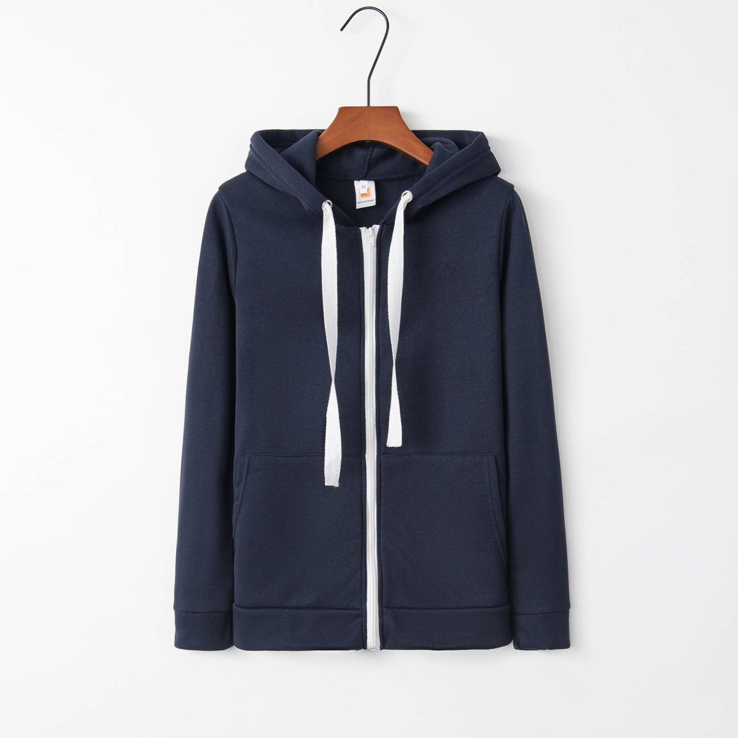 HOODED ZIPPER LONG-SLEEVED FLEECE CARDIGAN COAT