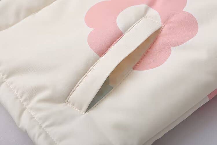 STYLISH PRINTED STAND-UP COLLAR PADDED JACKET