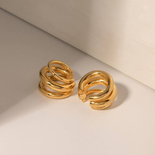 VERSATILE 18K GOLD STAINLESS STEEL EARRINGS