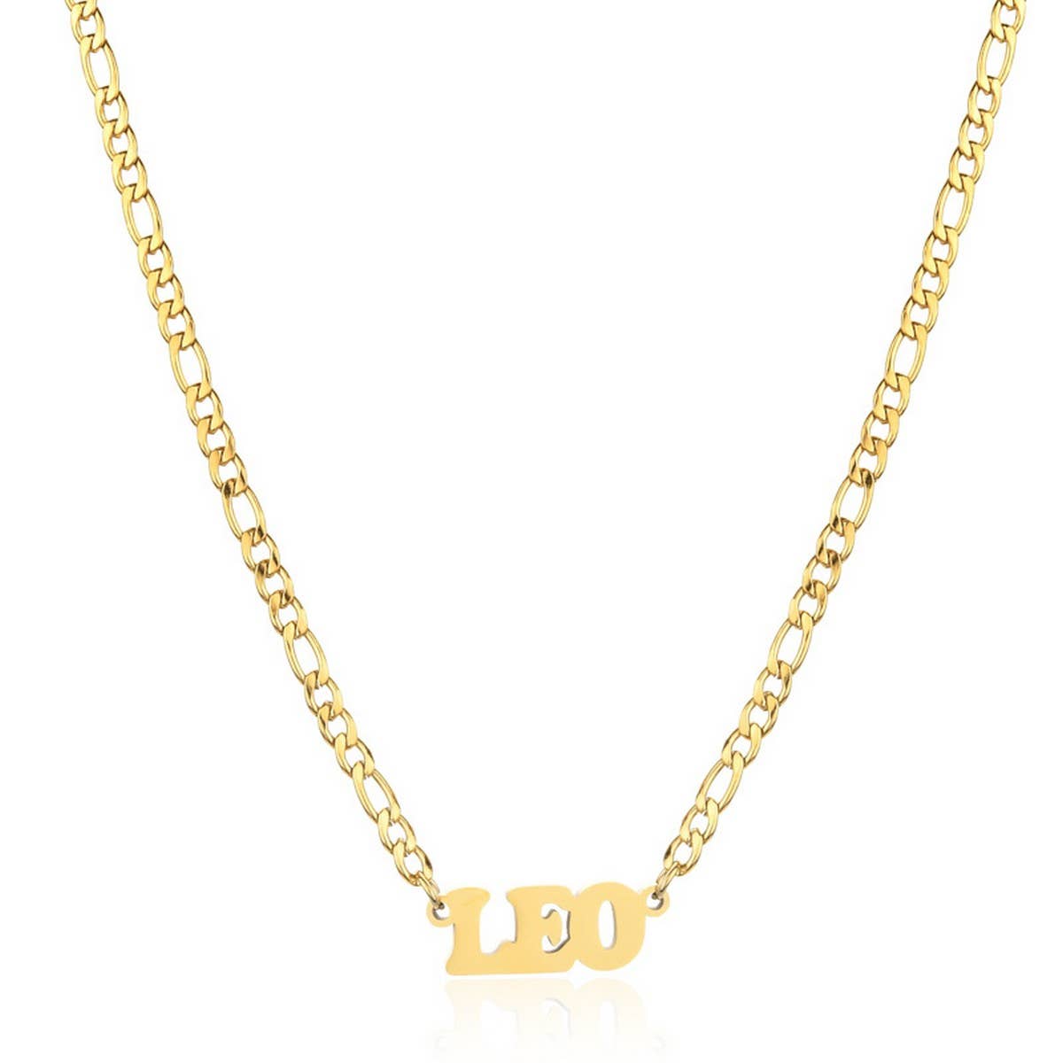 SIMPLE TWELVE ZODIAC STAINLESS STEEL GOLD NECKLACE_CWMM2726