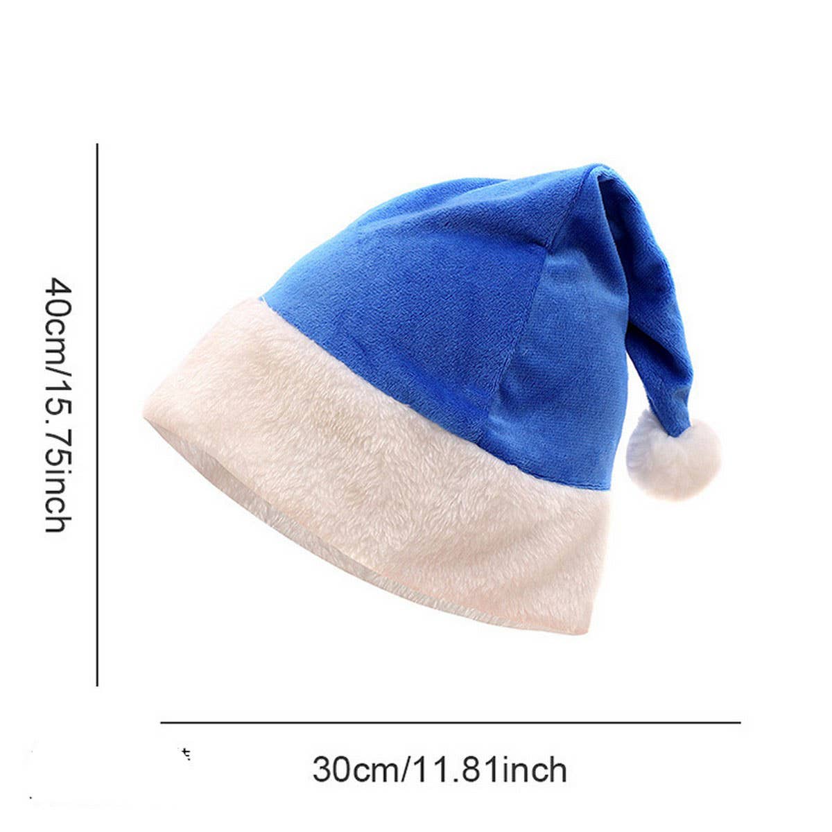 CWAH04591_SOFT CRYSTAL FABRIC SANTA HAT FOR CHRISTMAS PARTY