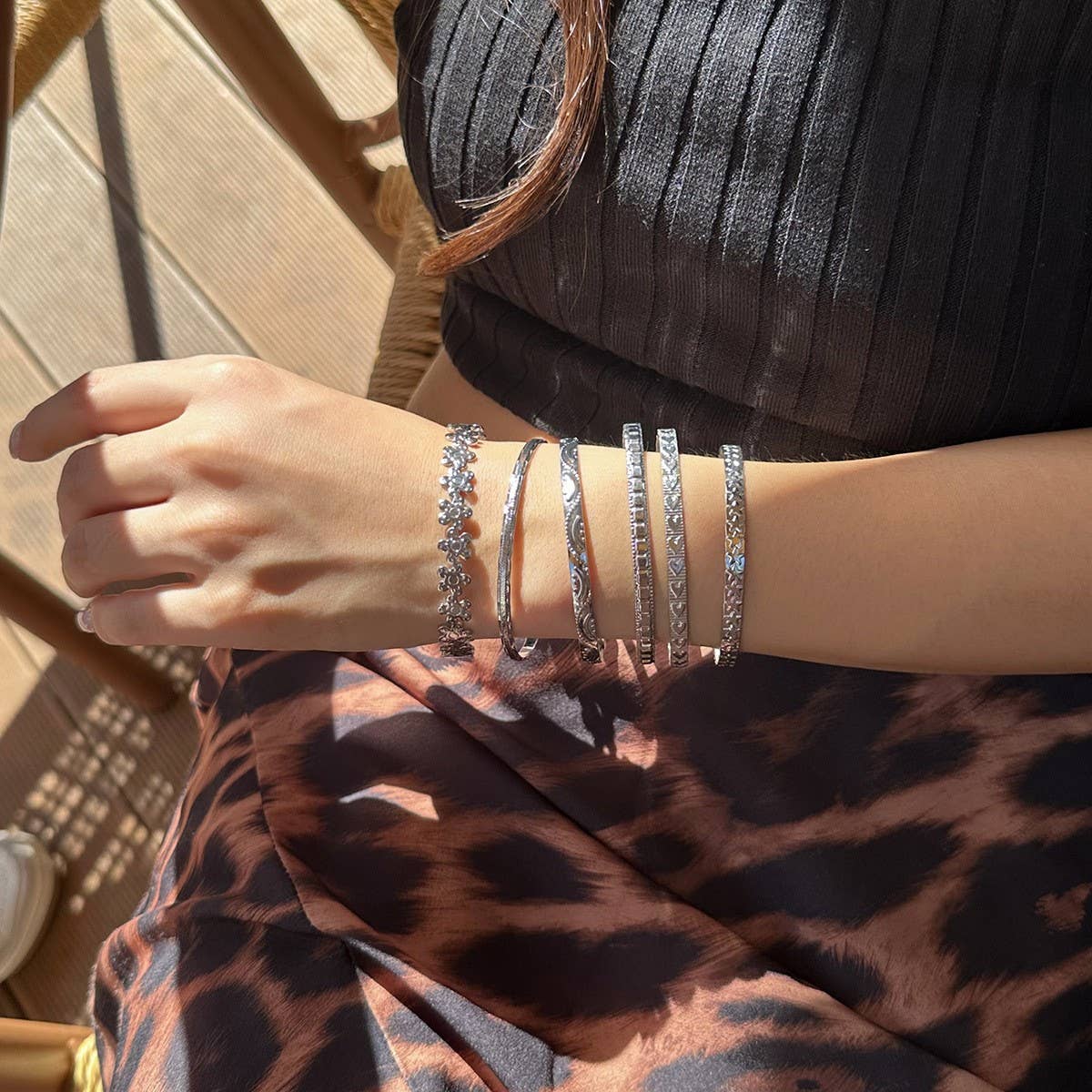 NEW FASHION METAL HEART SHAPE FLOWER BRACELET