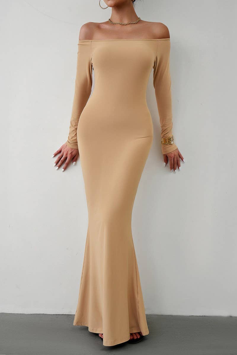 CWDMD1103_Off Shoulder Bodycon Maxi Evening Dress