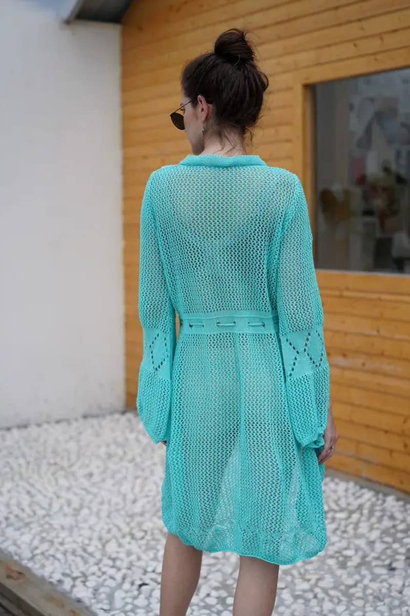 CWDSD7356_HOLLOW CROCHET BEACH VACATION KNIT CARDIGAN