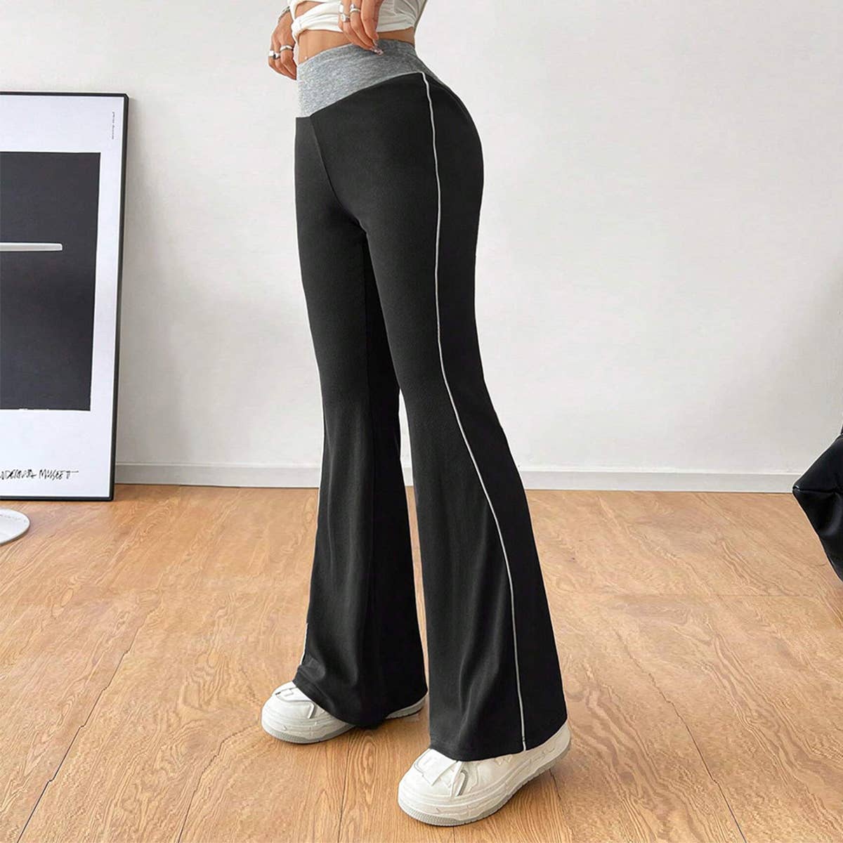 COMMUTER CASUAL ELASTIC-WAISTED WIDE-LEG PANTS