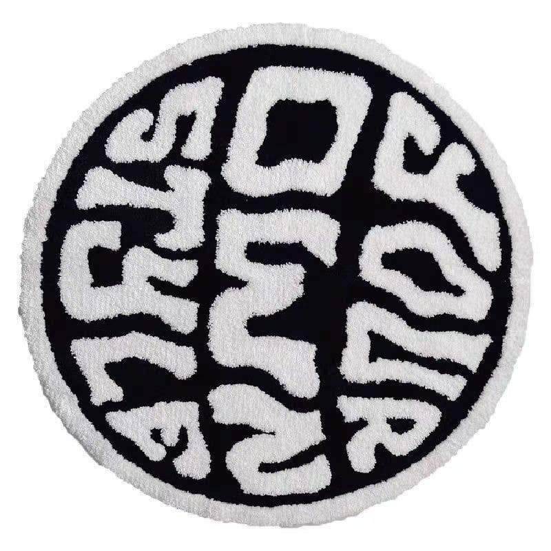 Thick Round Wabi-Sabi Rug for Bedroom & Chair