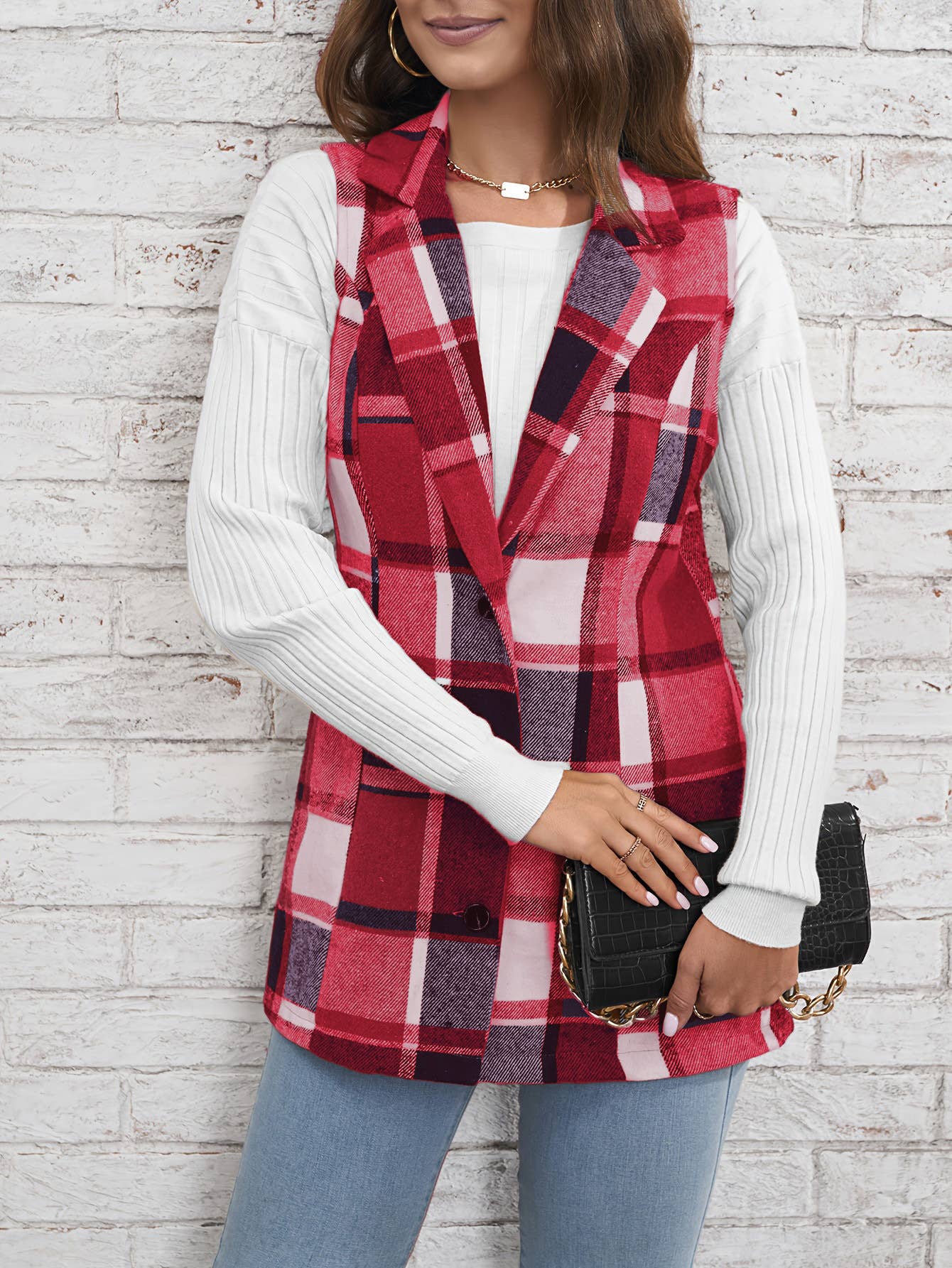 Elegant style all-in-one sleeveless cardigan