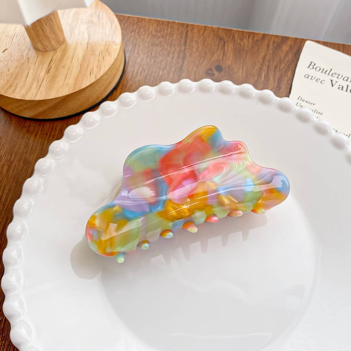 Acetate board style candy-colored hair clip