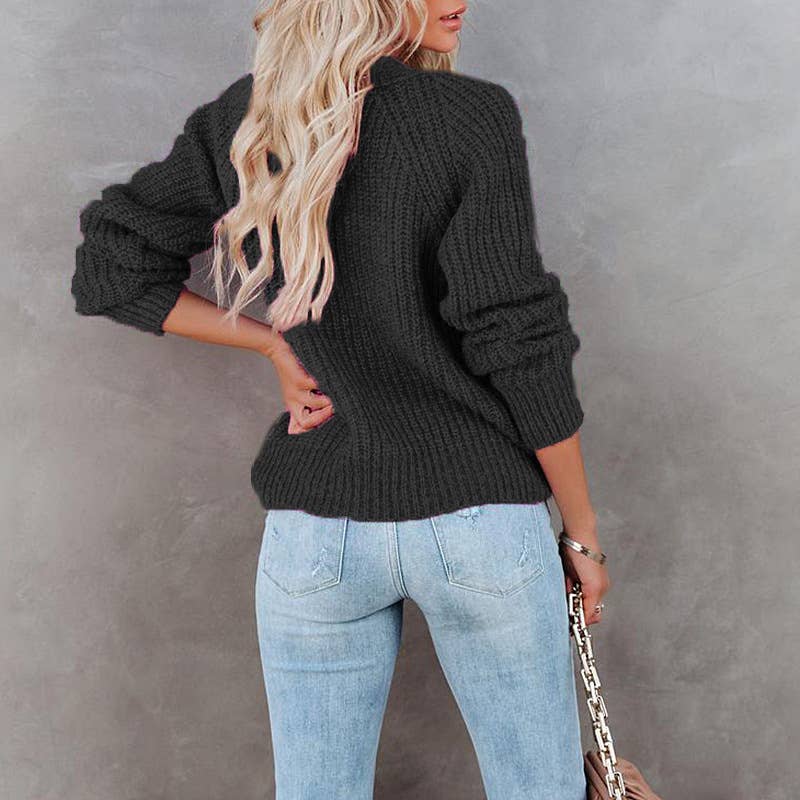 SOLID COLOR V-NECK SINGLE BREASTED CARDIGAN COAT