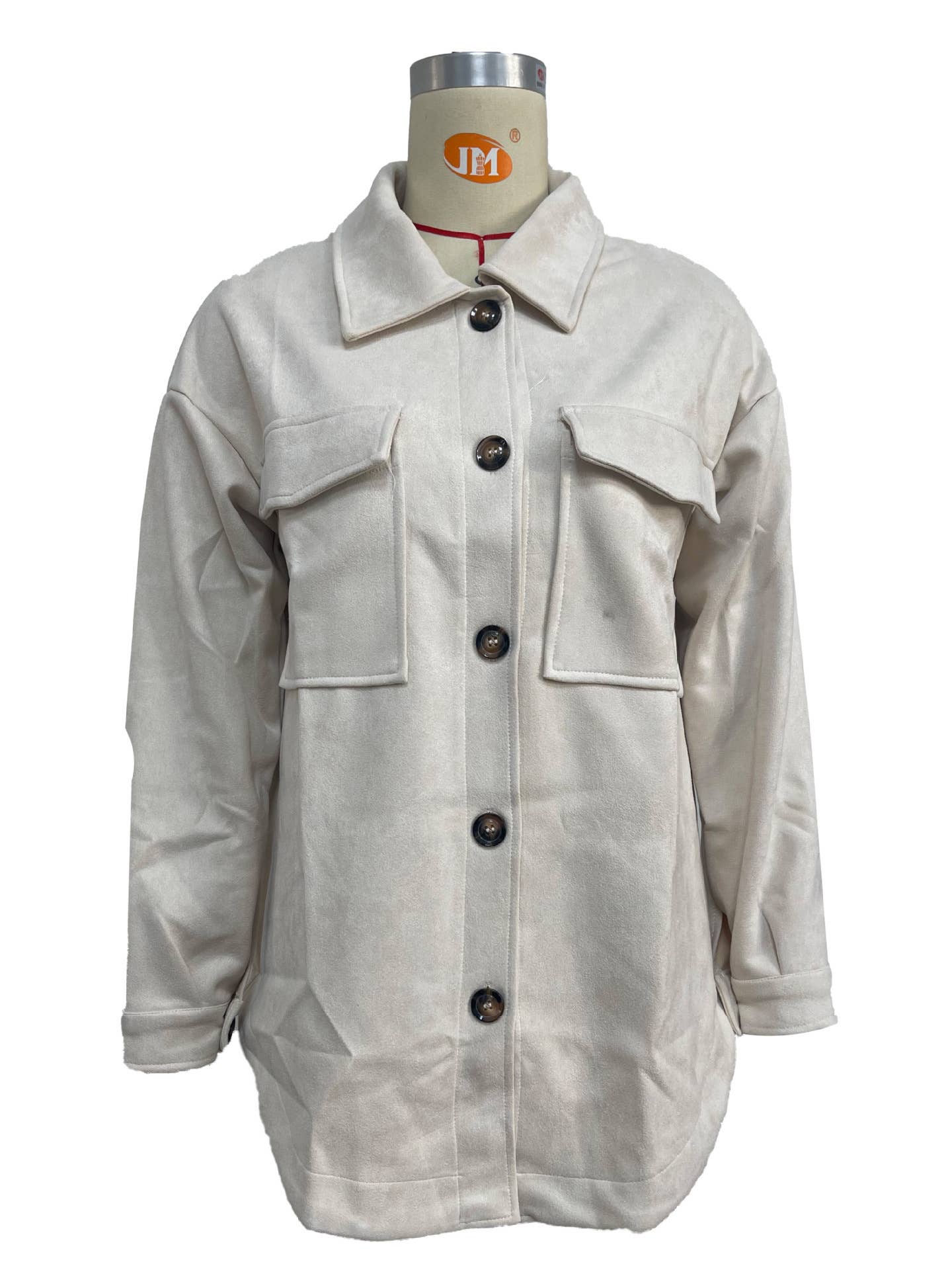 SINGLE BREASTED COMPOSITE SUEDE LONG SLEEVE COAT