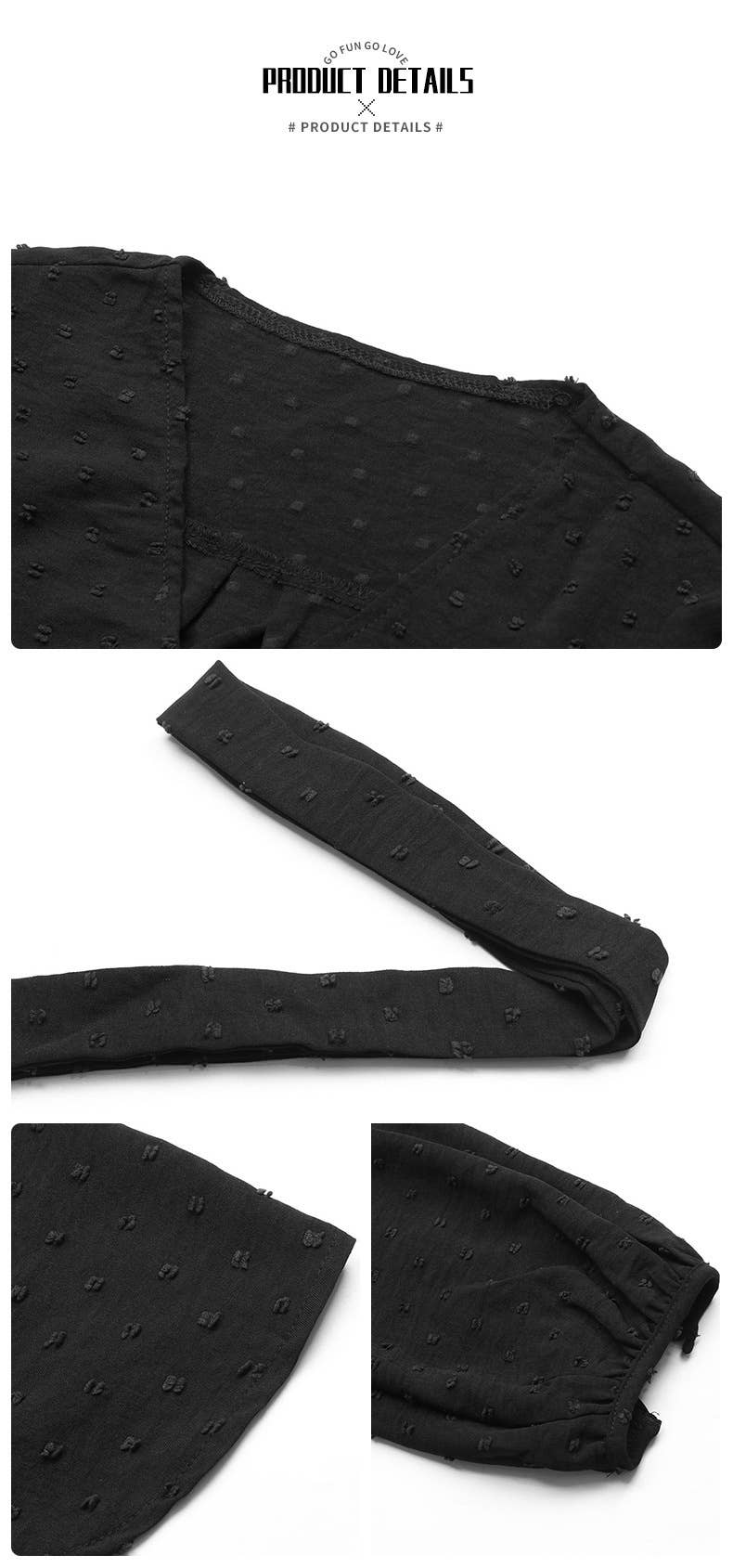 JACQUARD LONG-SLEEVED STYLE ONE-PIECE SHORT DRESS