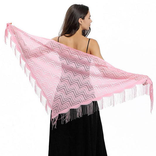 Lace Wave Triangle Scarf - Party Wrap for Women