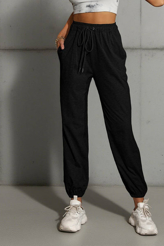 CWBLP00940_CASUAL HIGH-WAISTED SPORTS ANKLE-LENGTH PANTS