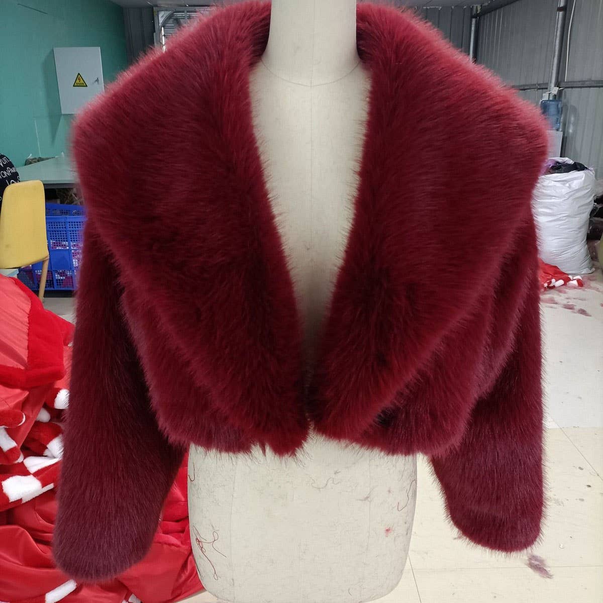 Trendy Faux Fur Short Coat Women Long Sleeve