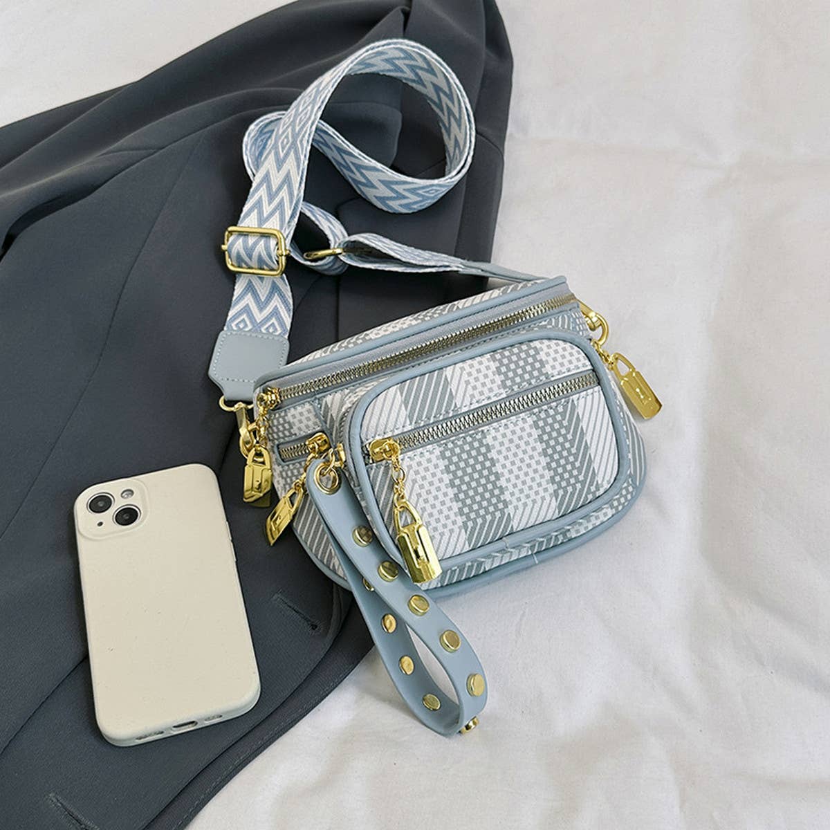 2024 NEW MULTI-LAYER ZIPPER RIBBON CHEST BAG_CWAB2086