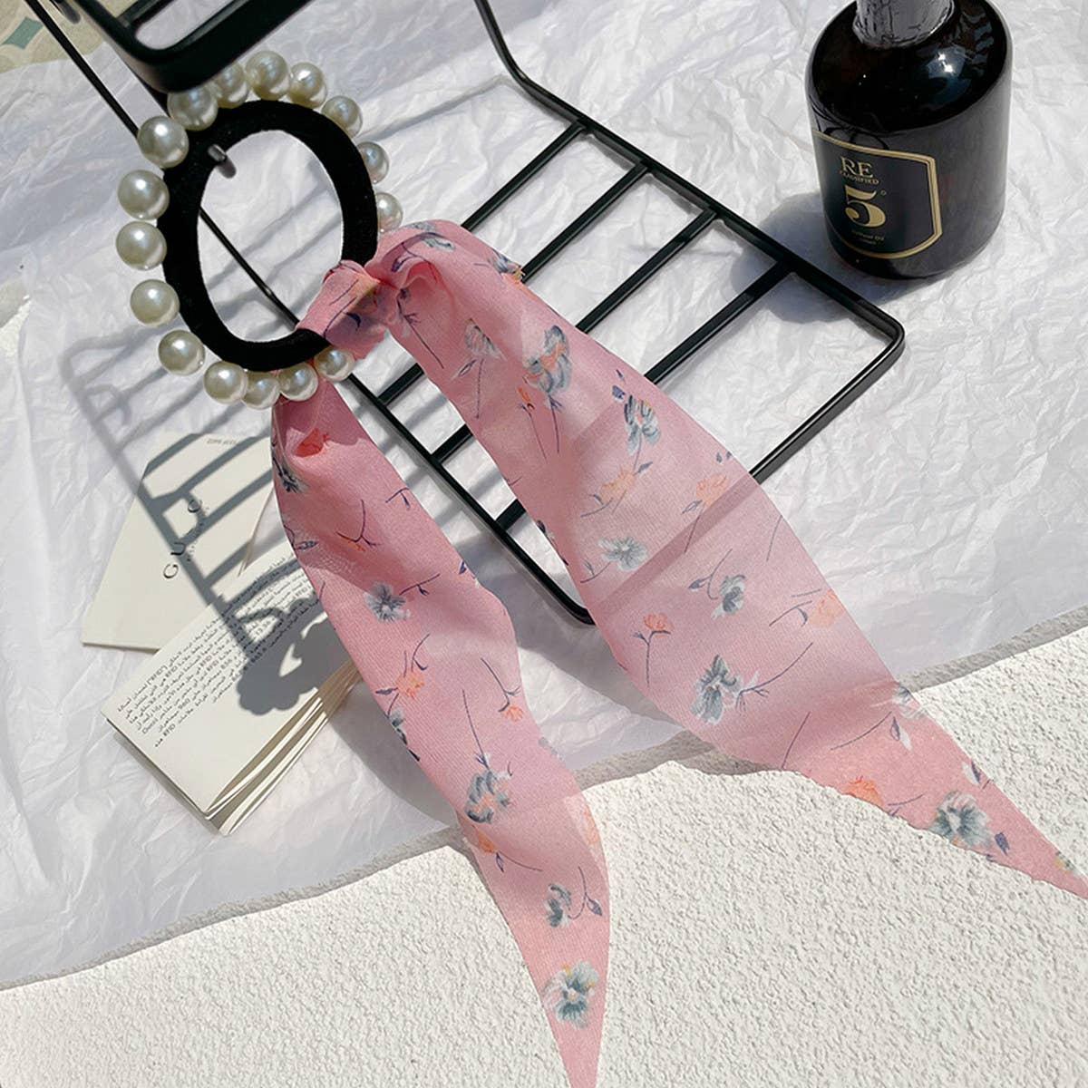 WOMEN PASTORAL STYLE RIBBON PEARL HAIRBAND_CWAHA0763