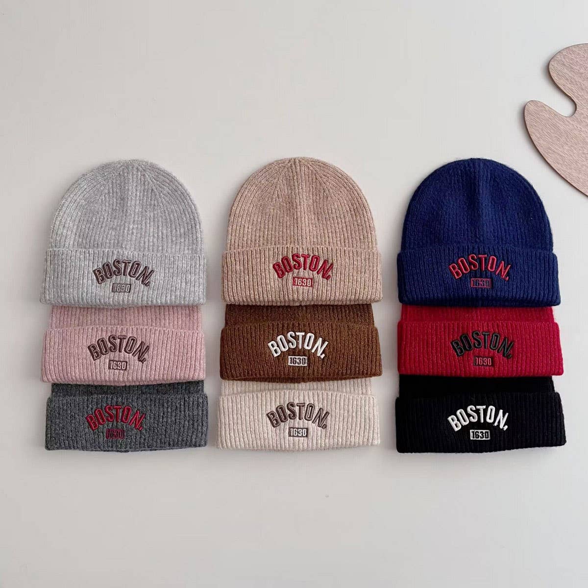 WINTER CHILDREN'S EMBROIDERED LETTER KNITTED HAT_CWAH2931