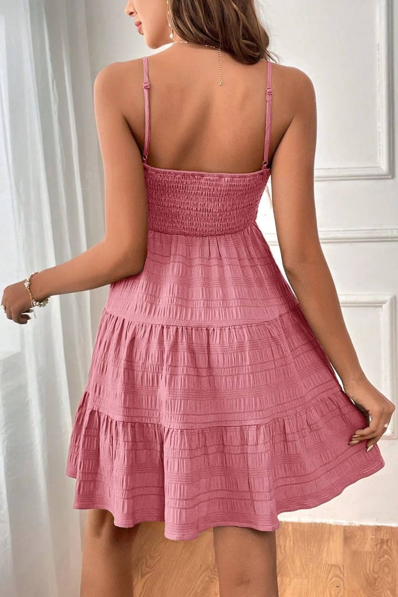 CWDHL0537_SUSPENDER SOLID COLOR ALL-MATCHING DRESS SHORT