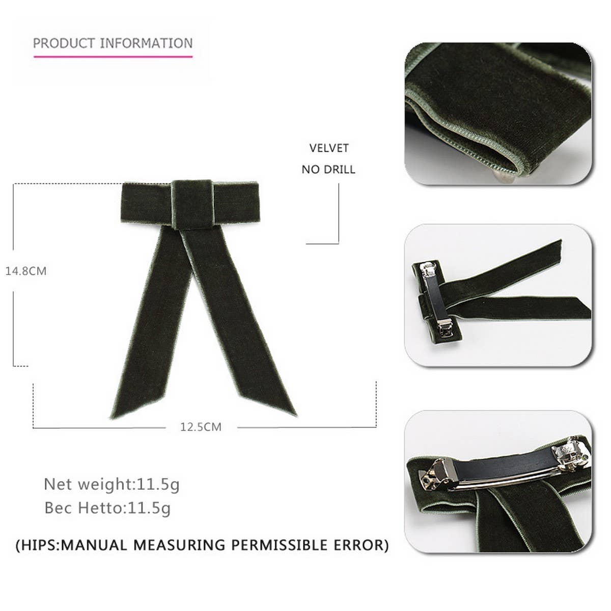 HAIRBAND FABRIC BOW HAIRPIN HAIR ACCESSORIES