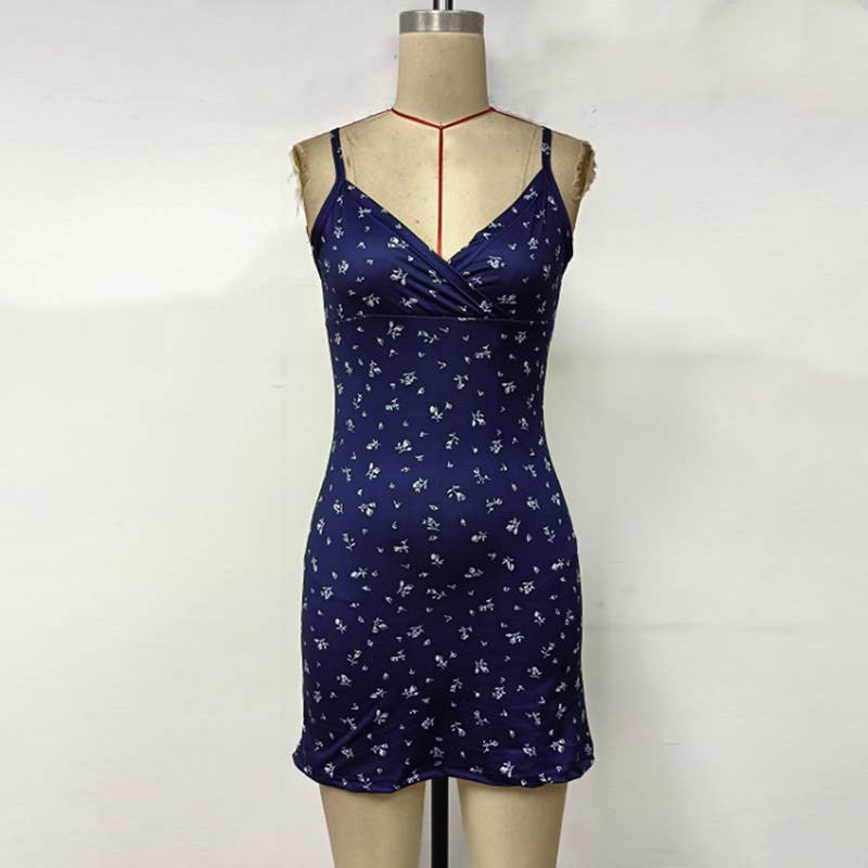 Printed Strappy A-Line Mini Dress