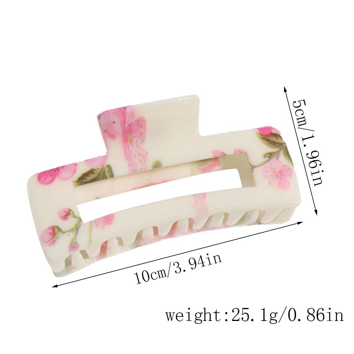 Ink Flower Cutout Hair Claw - Elegant Daily Style