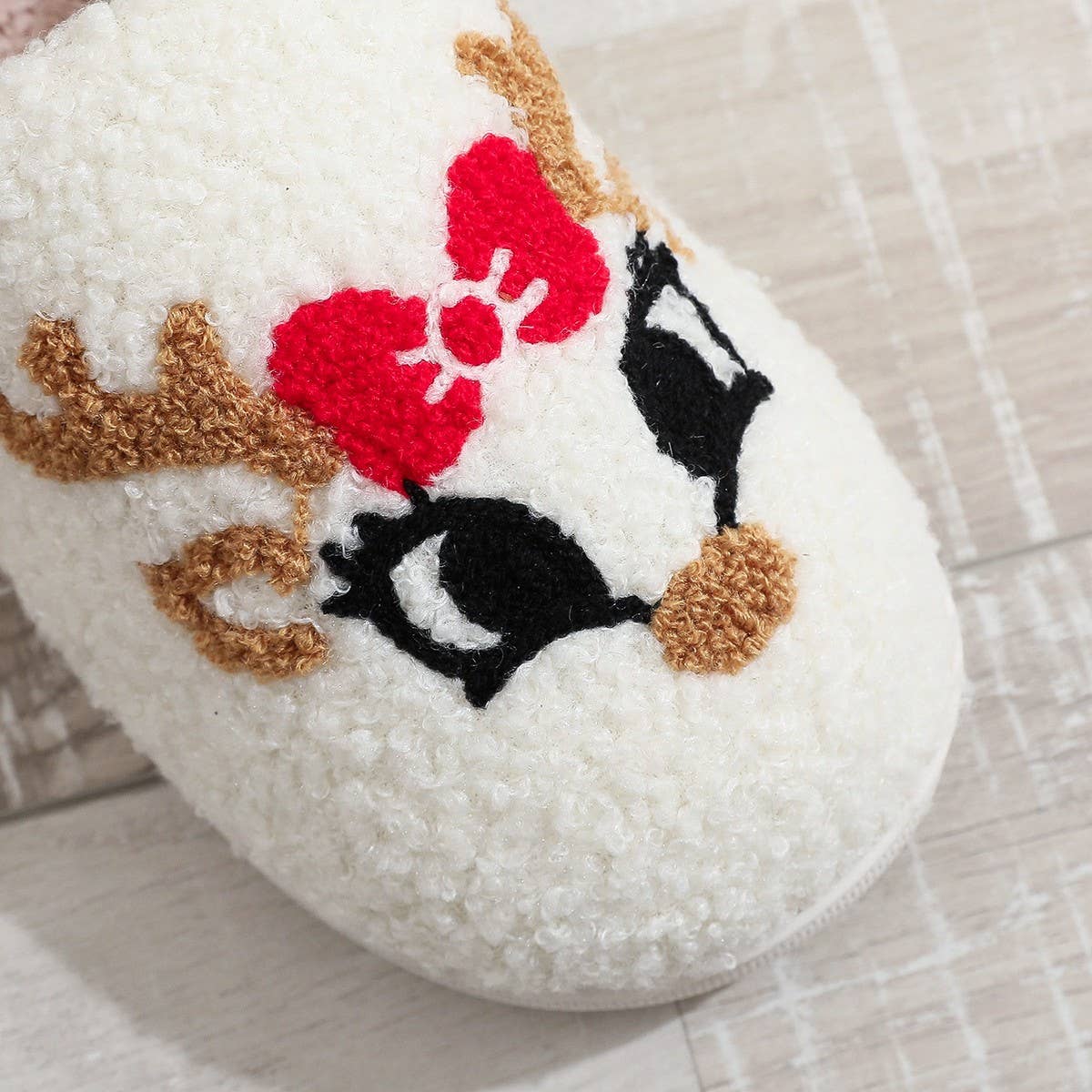 CUTE DEER HORN CHRISTMAS ELEMENT COTTON SLIPPERS