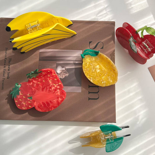 Fruit Hair Claw ? Strawberry, Lemon & Cherry Clip