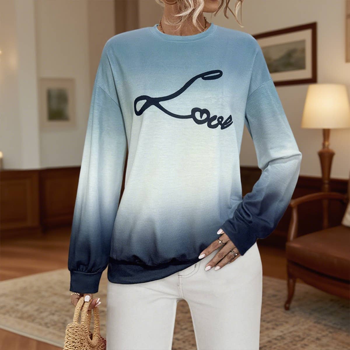 Fashion long-sleeved gradient casual sweatshirt