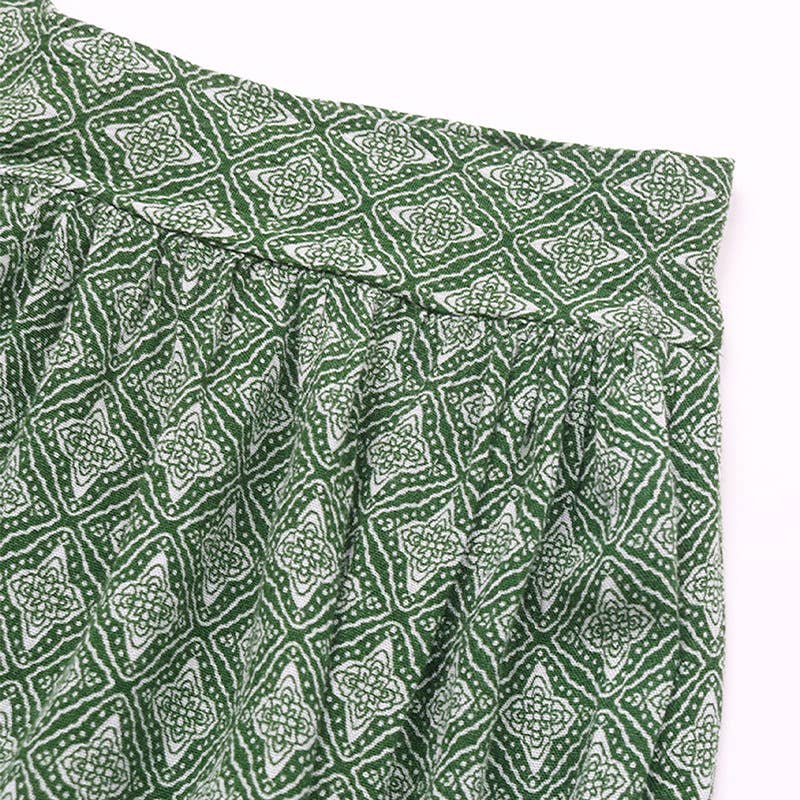 Lace-up high-waisted casual wide-leg trousers