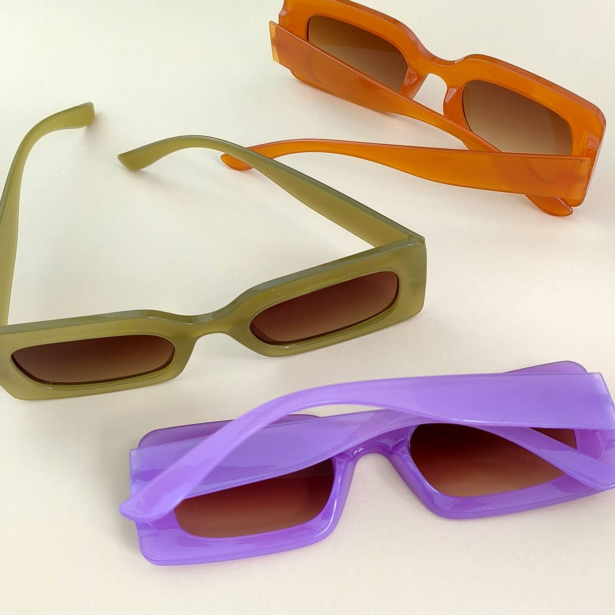 Trendy Small Square Jelly Sunglasses, Retro Style