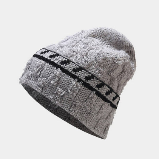 WARM AND WINDPROOF STITCHING PLUSH KNITTED HAT_CWAH1603