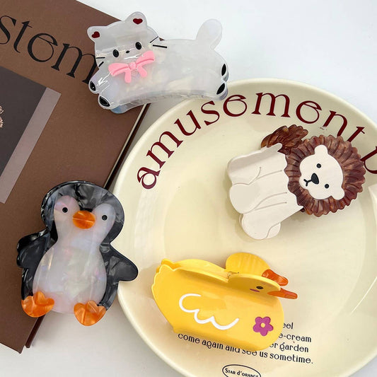 Cute Animal Acetate Claw Clip ? Cartoon Hair Grip