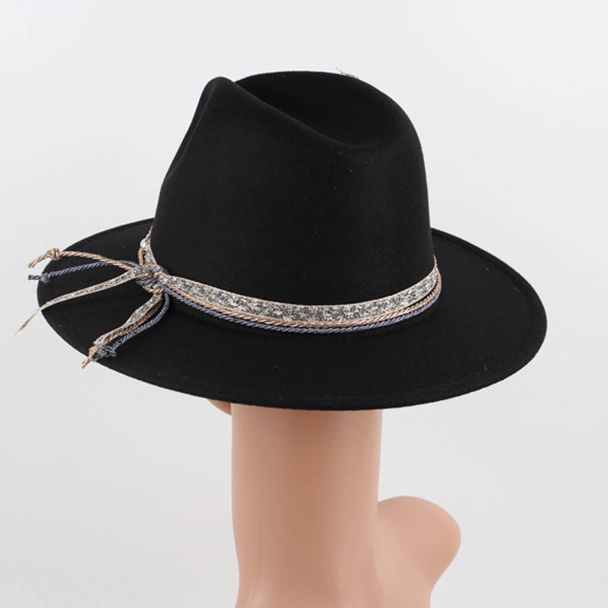 PEARL EMBELLISHED WARM WINDPROOF PANAMA HAT_CWAH1881