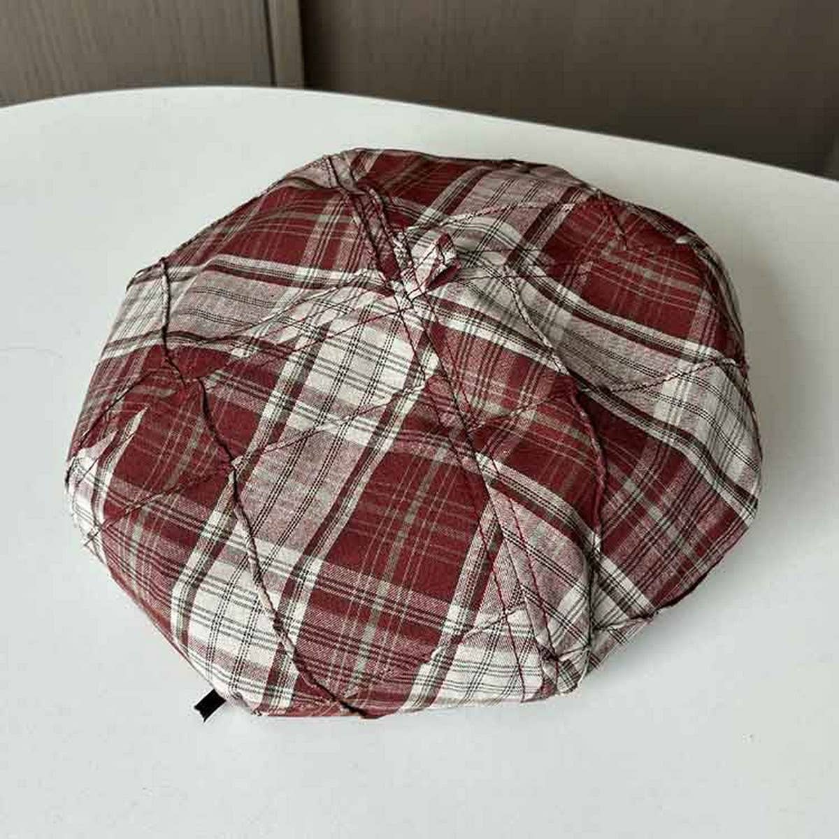 CONTRAST COLOR SIMPLE CHECK BERET_CWAB2906