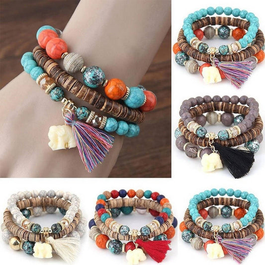 STYLISH ELEPHANT TASSEL MULTI-LAYER BRACELET_CWASC0691