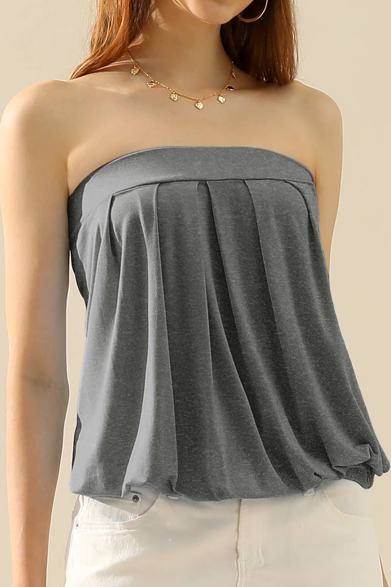 AWTTSL130_Basic Sleeveless Pleated Tube Top