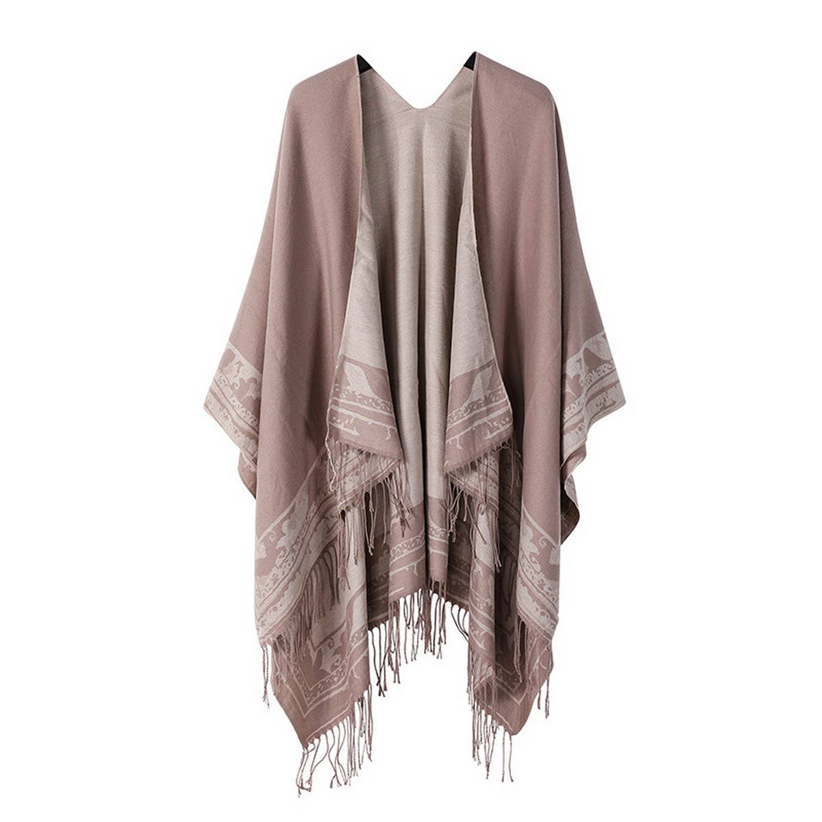 SOLID COLOR DOUBLE-SIDED CAPE SHAWL OUTER CAPE_CWASC2134