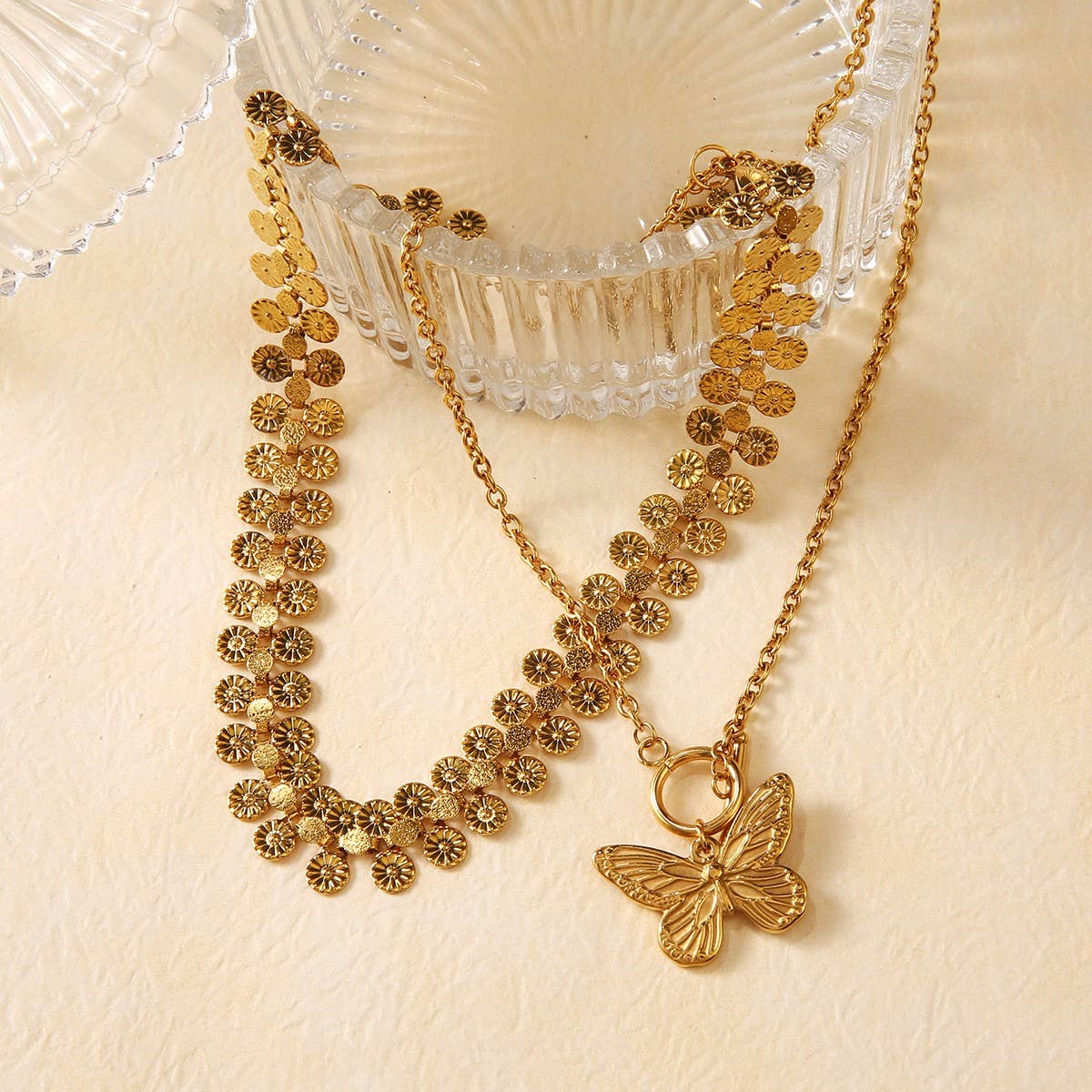 Fashion 18K Gold Butterfly Collarbone Chain_CWMM8884