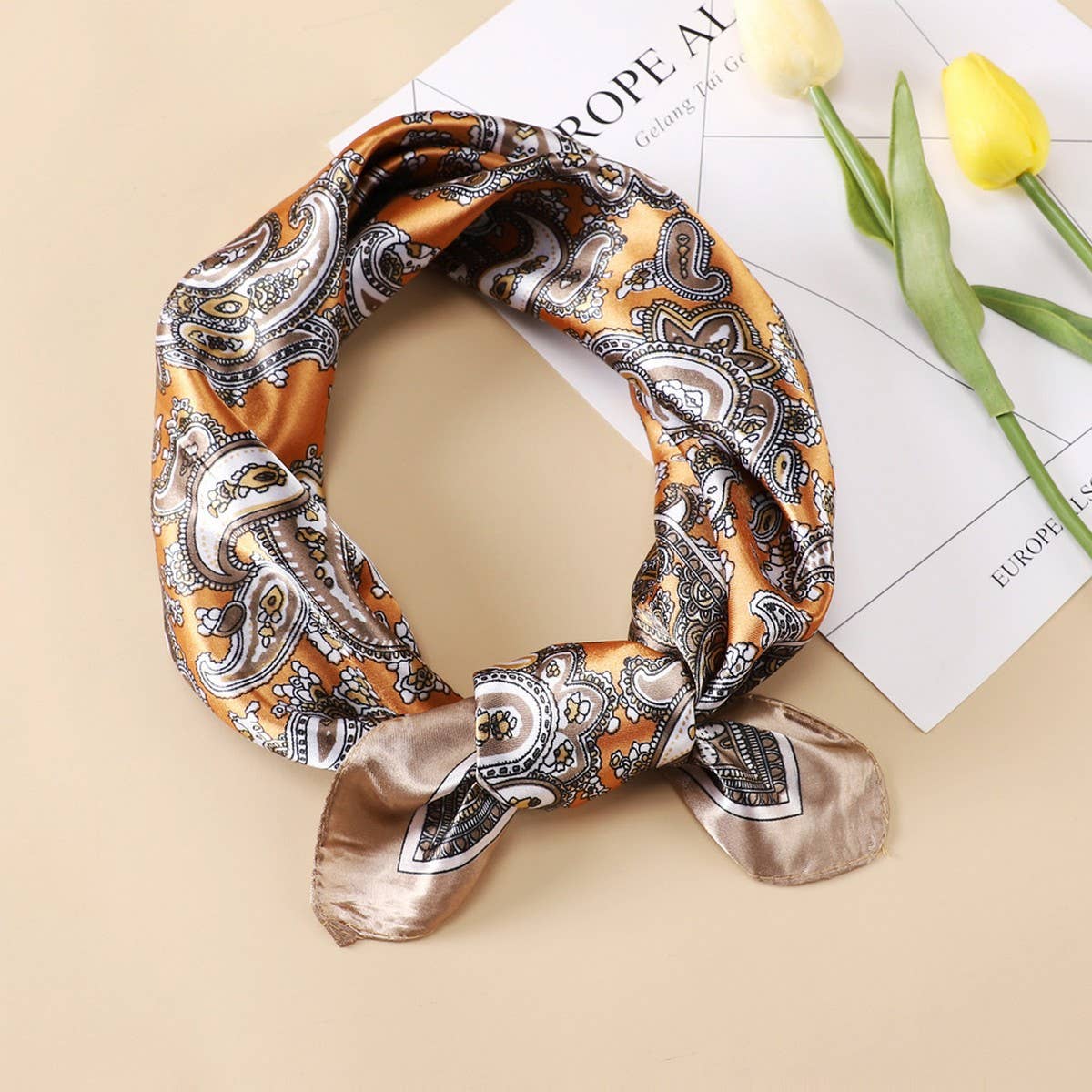 NEW RETRO SUN PROTECTION SILK SCARF HEADBAND