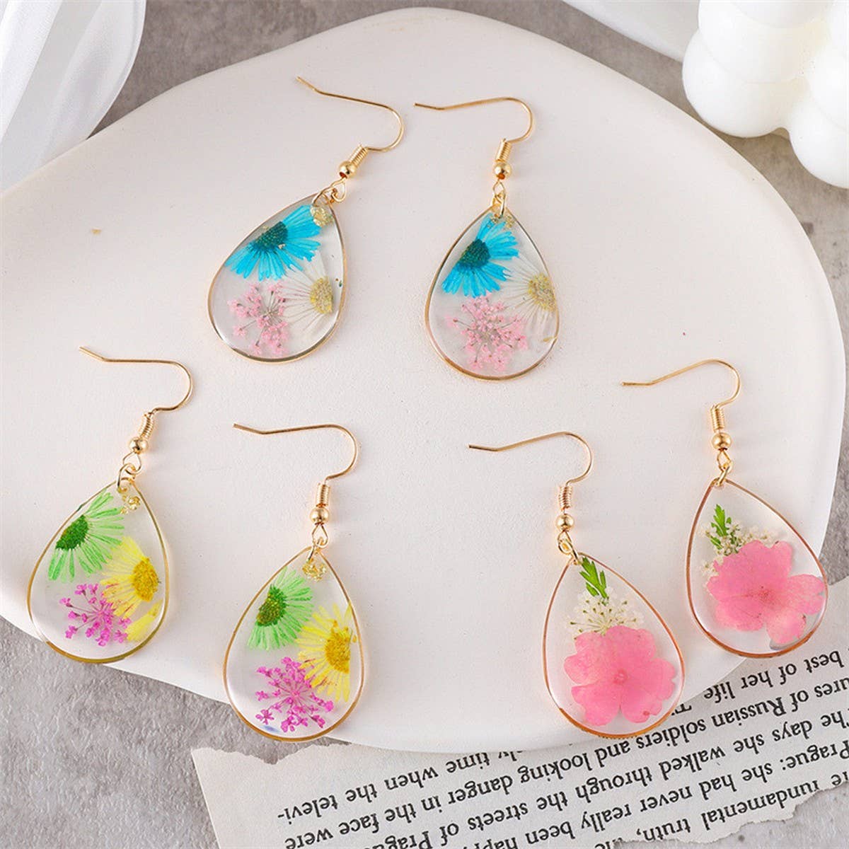 FASHIONABLE FLOWER PASTORAL STYLE EARRINGS